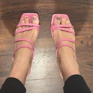 Marc Fisher Pink Block Sandals